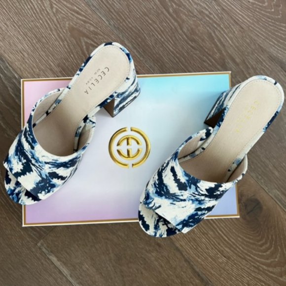 Cecelia New York Plexy Platform Sandal - Blue Marble - Picture 6 of 6